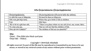 149a Ọ̀wọ̀nrínkànràn