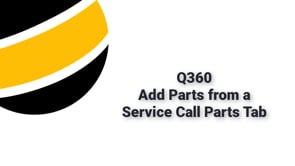 Add Parts to a Service Call