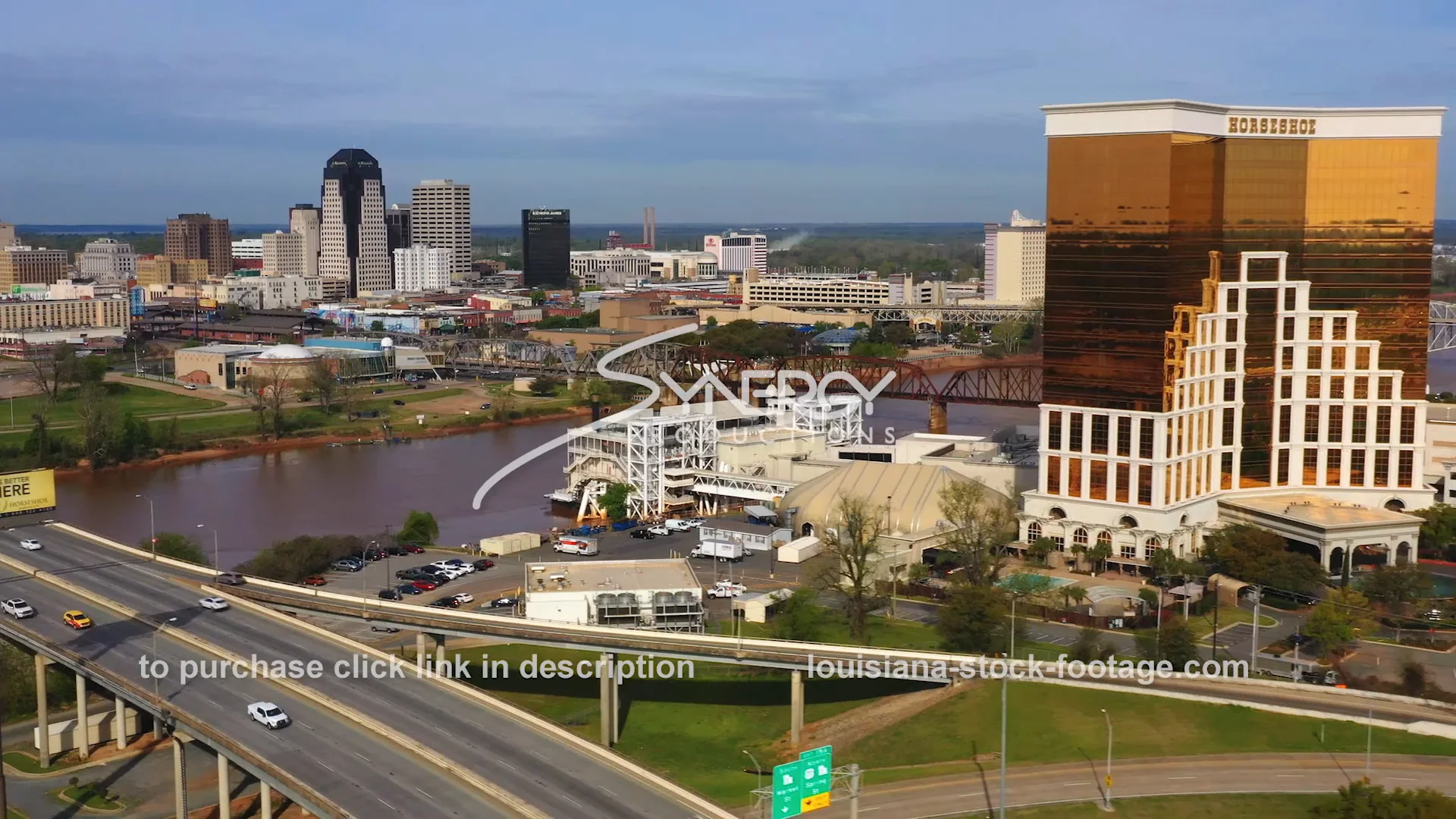 Horseshoe Casino Hotel seen from the river in Shreveport Louisiana