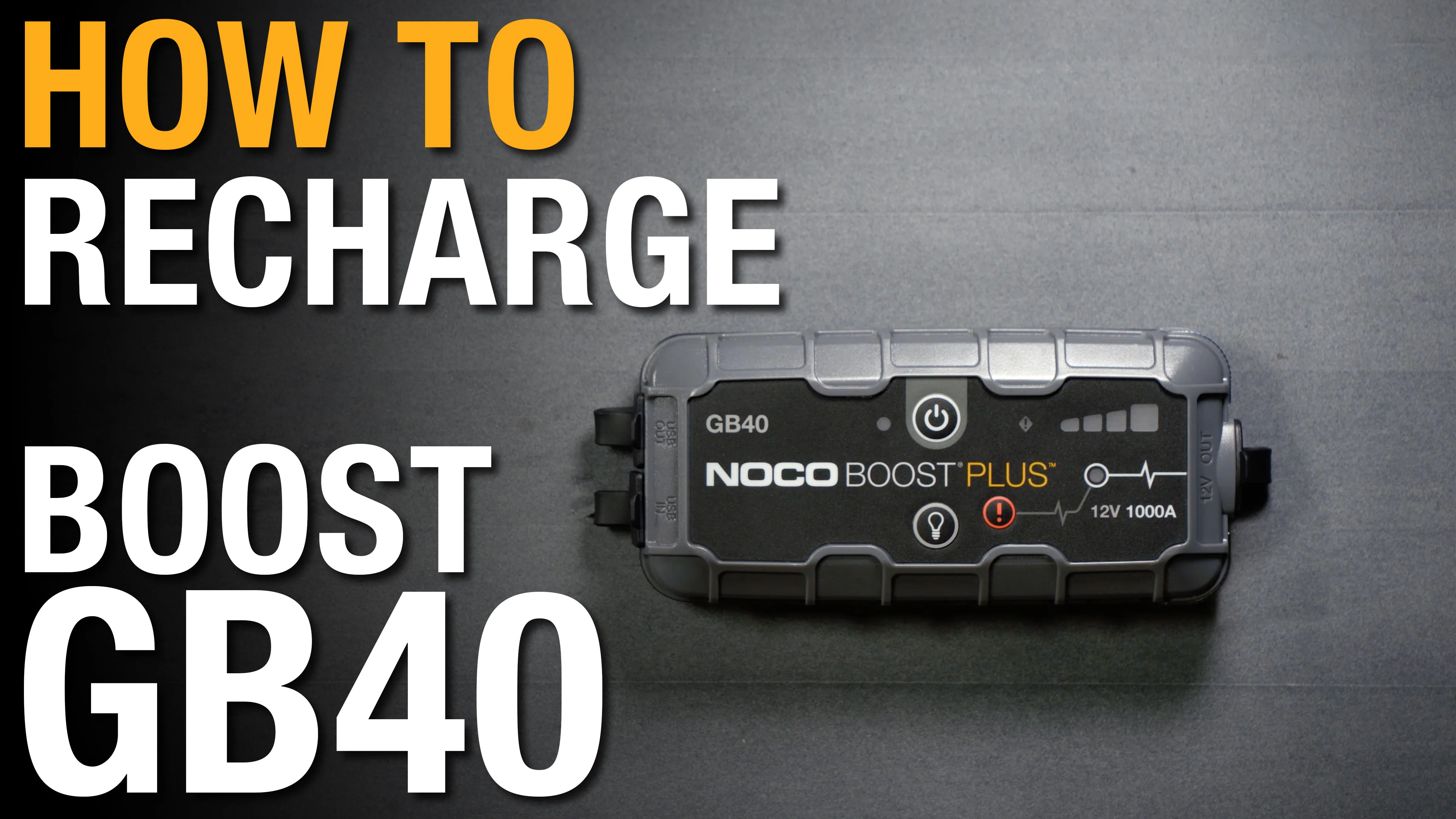How to recharge your NOCO Boost GB40 | Videos & Movies on Vimeo