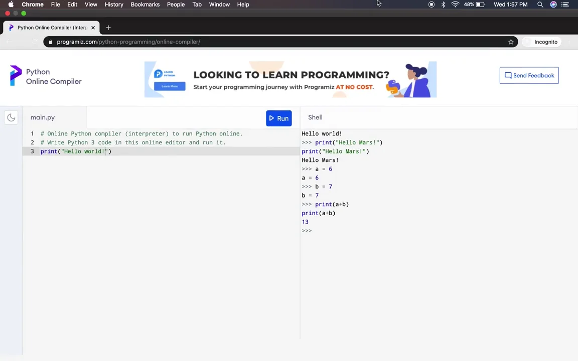 Programiz: Learn to Code for Free