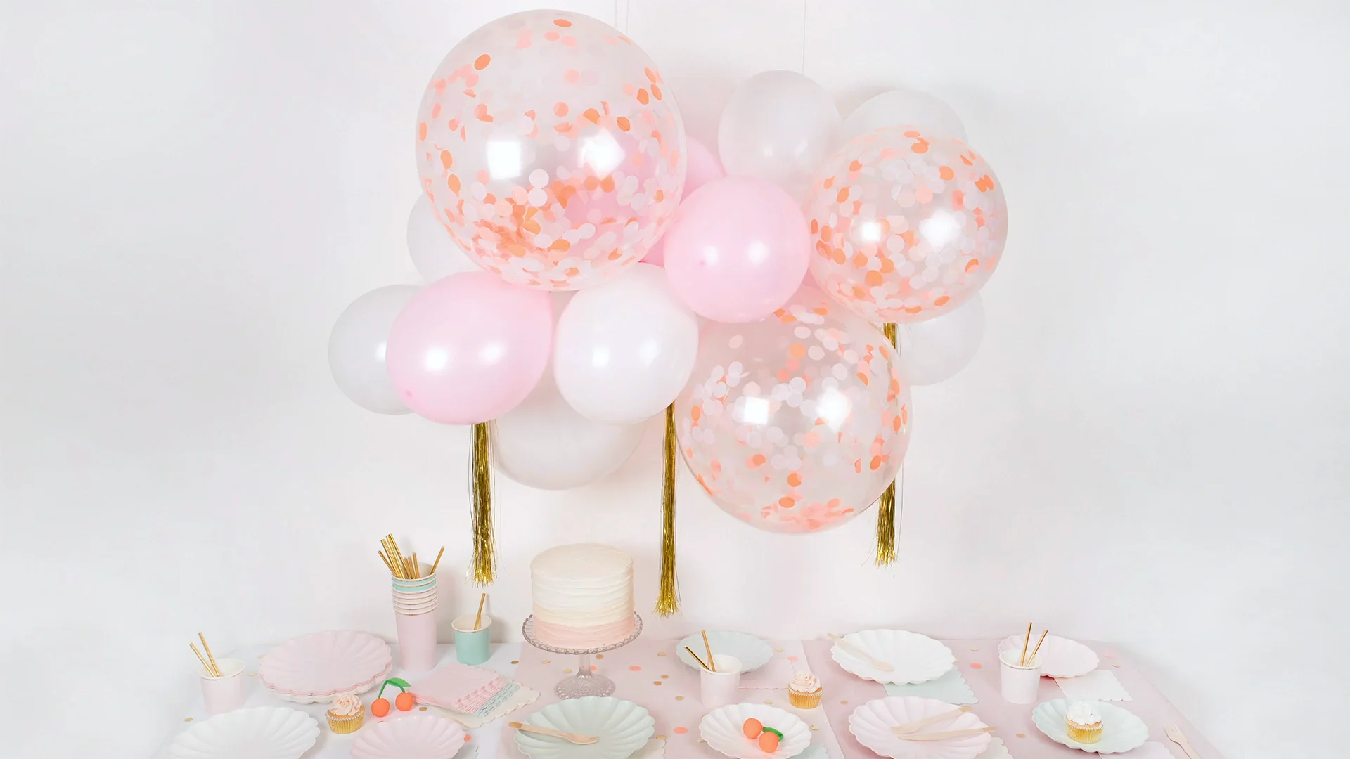 MERI MERI, Pink Balloons - Lot of 12