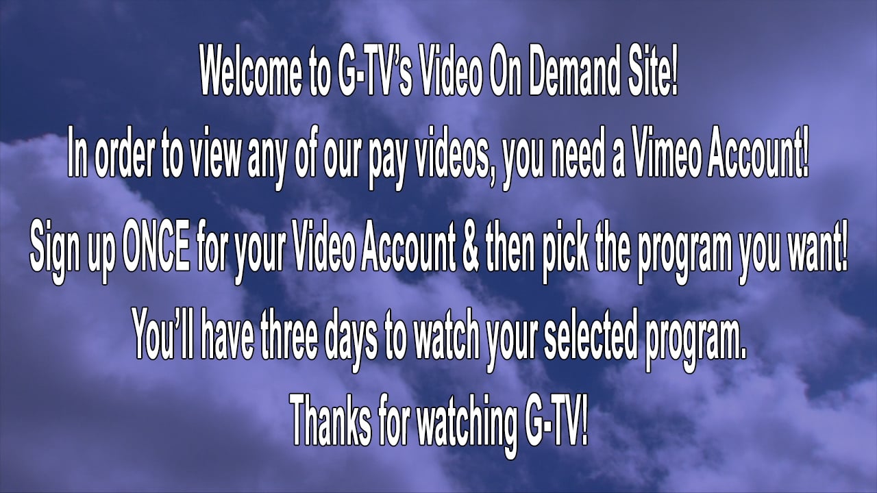 Watch Welcome to G-TV Video On Demand!! Online Vimeo On Demand on Vimeo