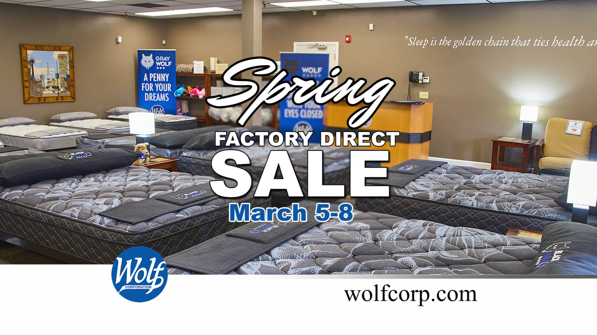 wolf mattress factory sale