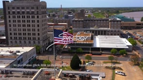 1580 American flag Alexandria city hall aerial drone arc
