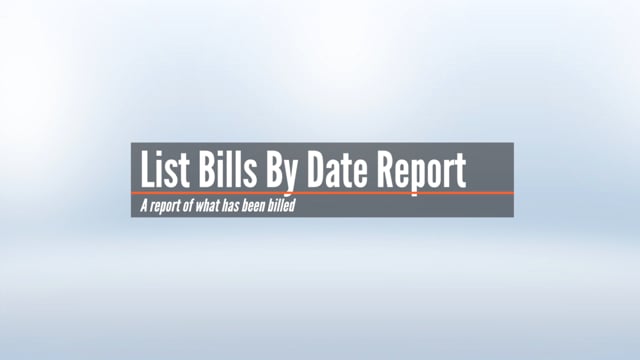 List & Age Bills By Date