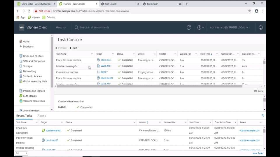 Cohesity Essentials Lab Module 5: Agile Dev and Test