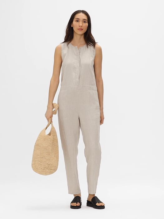 Cotton Hemp Stretch Jumpsuit