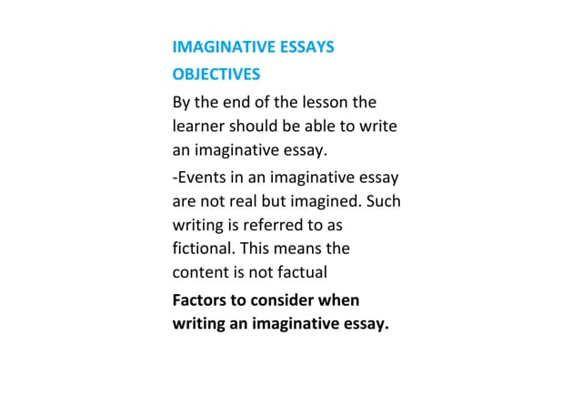 what is imaginative essay