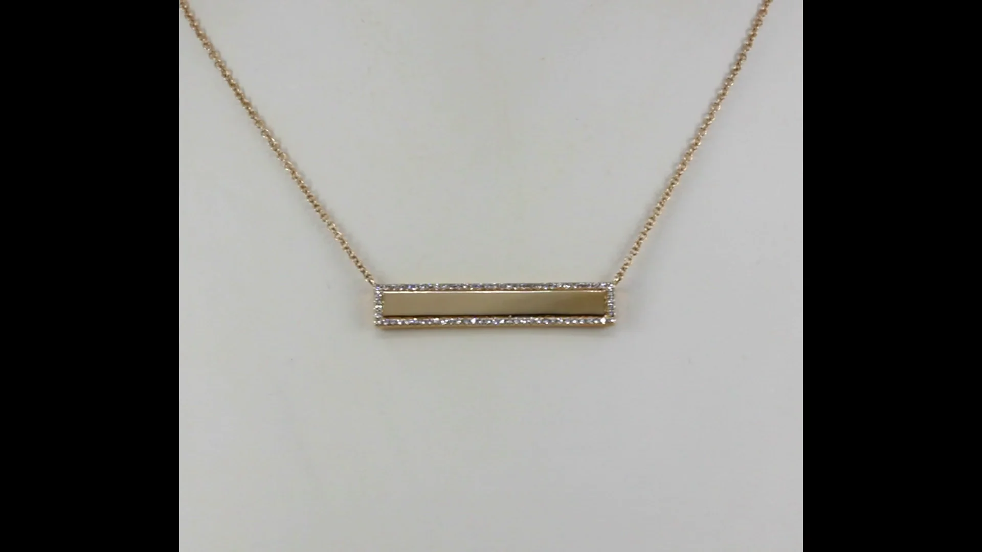 14K Gold Diamond Bar Necklace by Bassali