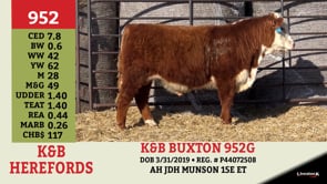 Lot #952 - K&B BUXTON 952G