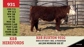 Lot #931 - K&B BUXTON 931G