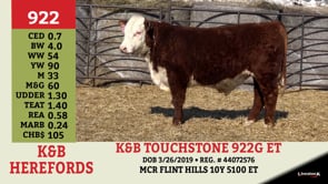 Lot #922 - K&B TOUCHSTONE 922G ET