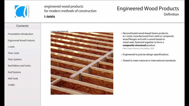 CPD  Engineering wooden I-joists, pre-fabricated panels & stud walls