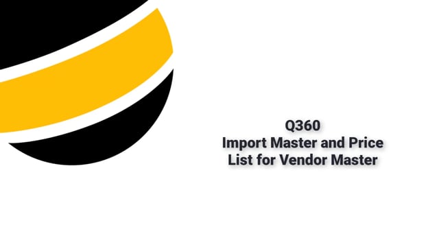 Import or Update Vendor Master Price List