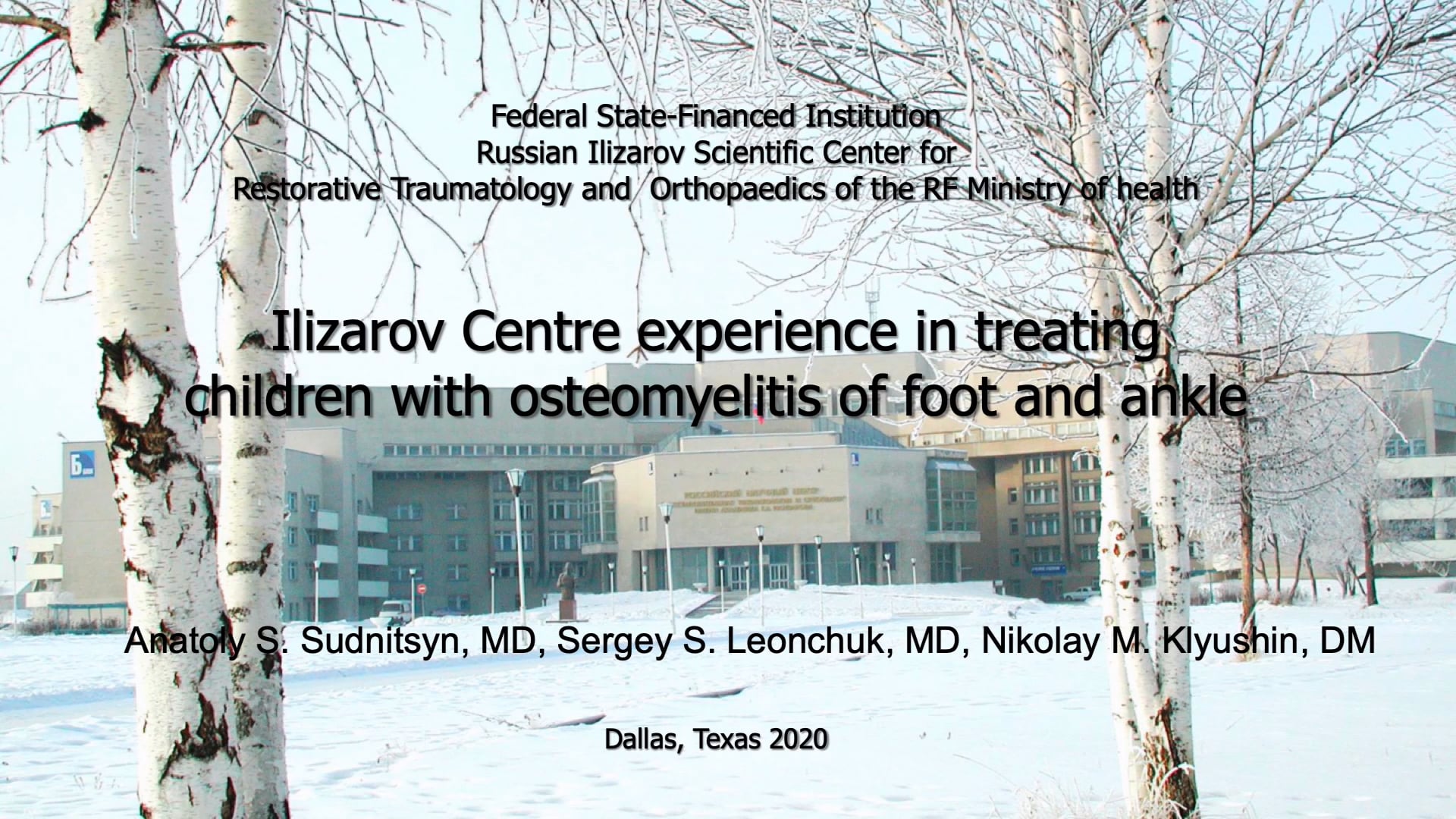 5-6 Future of Distraction Osteogenesis- What's New at the Ilizarov Center