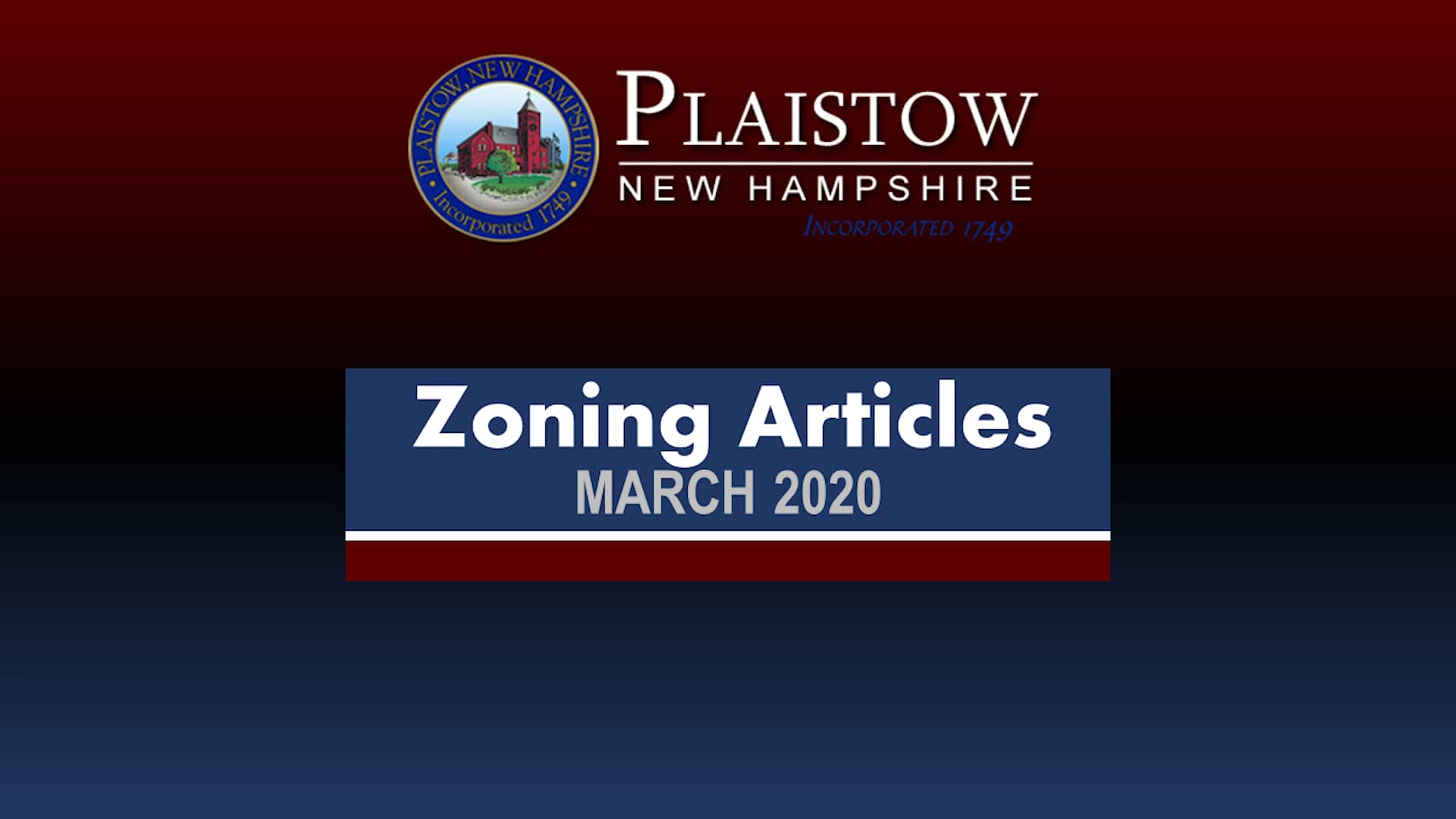 Plaistow Zoning Amendments Review 2020 on Vimeo
