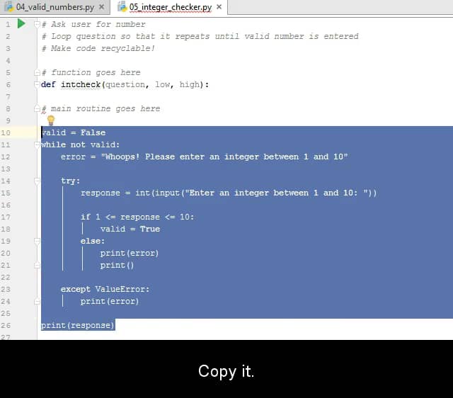 intcheck function on Vimeo