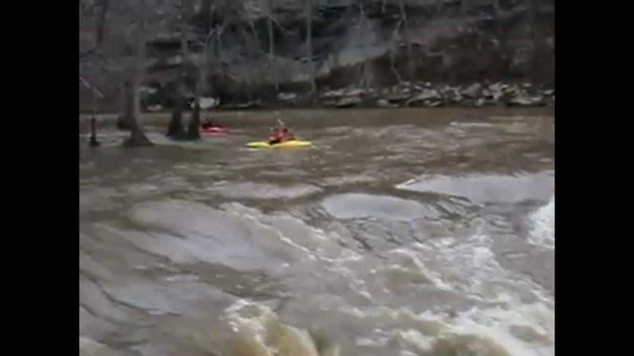 Jeremy,Michael,and Kelly running Powell Falls Locust Fork river 4.5