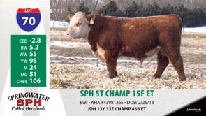 Lot #70 - SPH 5T CHAMP 15G ET