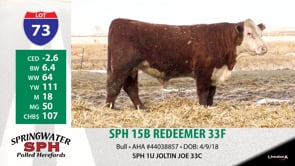 Lot #73 - SPH 15B REDEEMER 33F