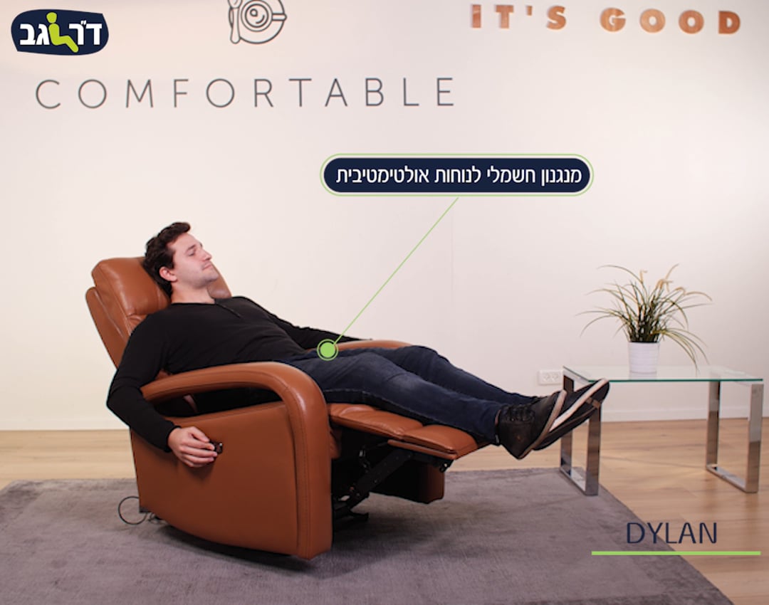 כורסת טלוויזיה חשמלית מעור DYLAN