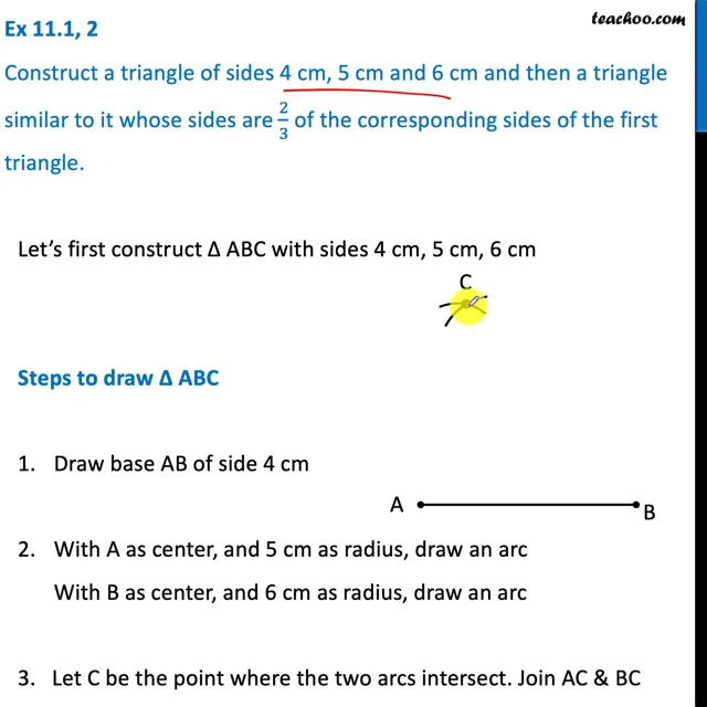 Question 2 - Construct a triangle of sides 4 cm, 5 cm and 6 cm