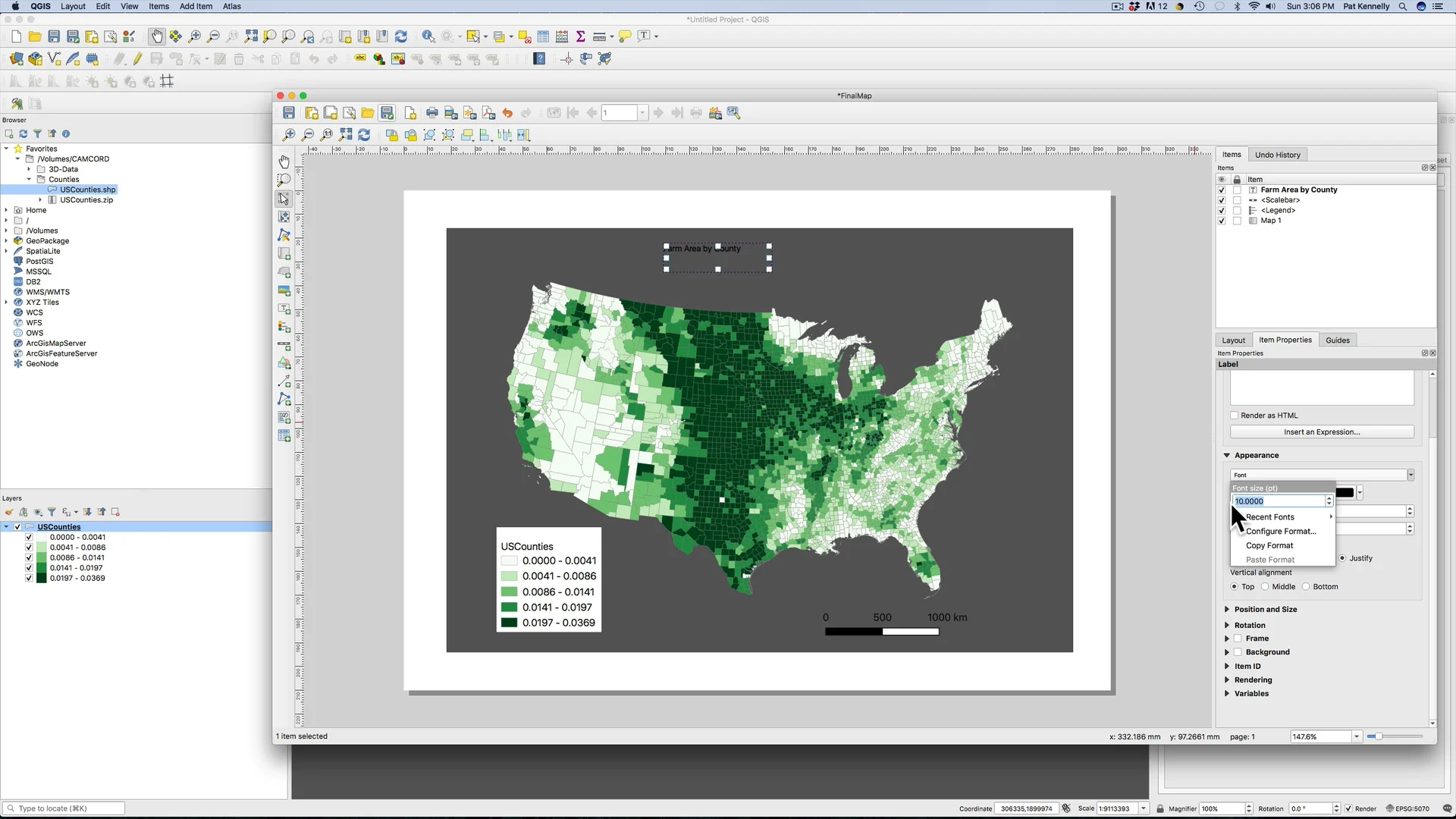 Choropleth map in QGIS