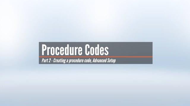 Procedure Codes - Advanced Setup