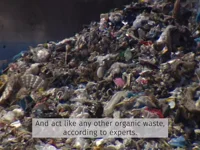 L'étiquette indique 100% compostable. Mais finisse  dans une décharge CBC News