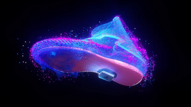 Nike Boot Purple Glowing In The Dark Background, 3d Illustration