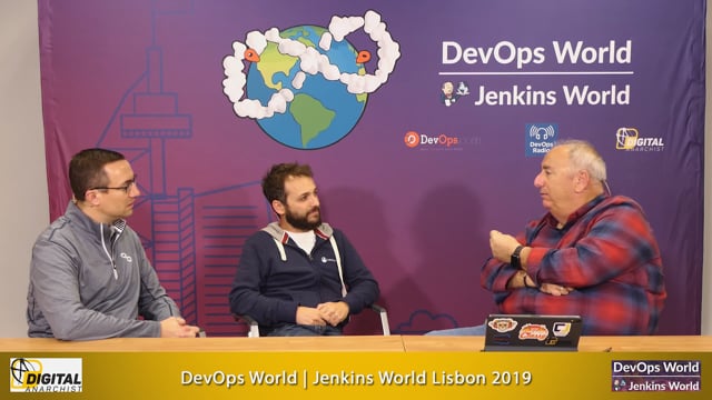 Jim Shuchart, CloudBees and Erez Rusovsky, Rollout.io | DevOps World - Jenkins World Lisbon 2019