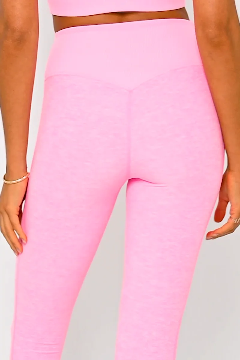 Alo Yoga High Waist Lounge Legging Macaron Pink Heather