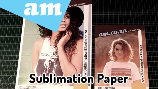 AM.CO.ZA New Sublimation and Heat Transfer Paper for Dark and Light, Polyester and Cotton Fabric