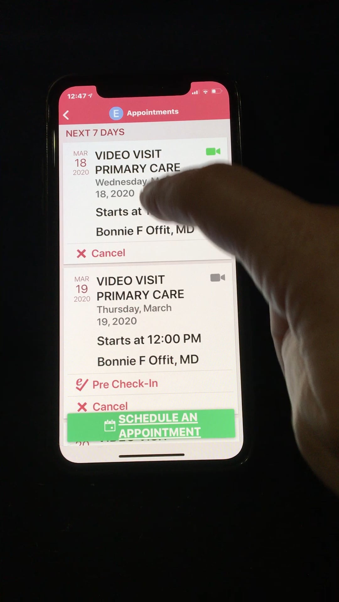 Patient side of video visit in MyChop/MyChart on Vimeo