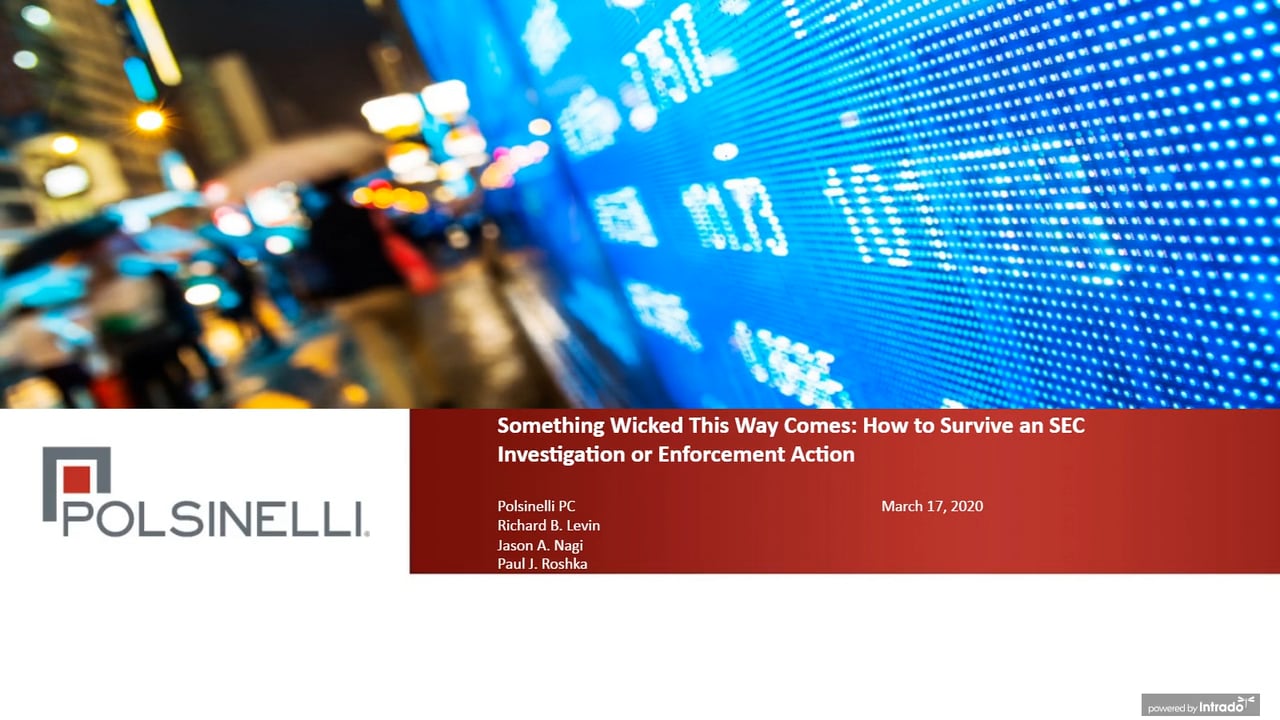 How to Survive an SEC Investigation or Enforcement Action on Vimeo