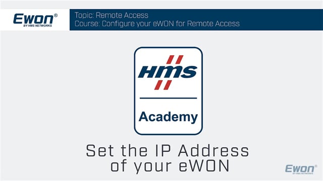 Set the IP address of an Ewon on Vimeo