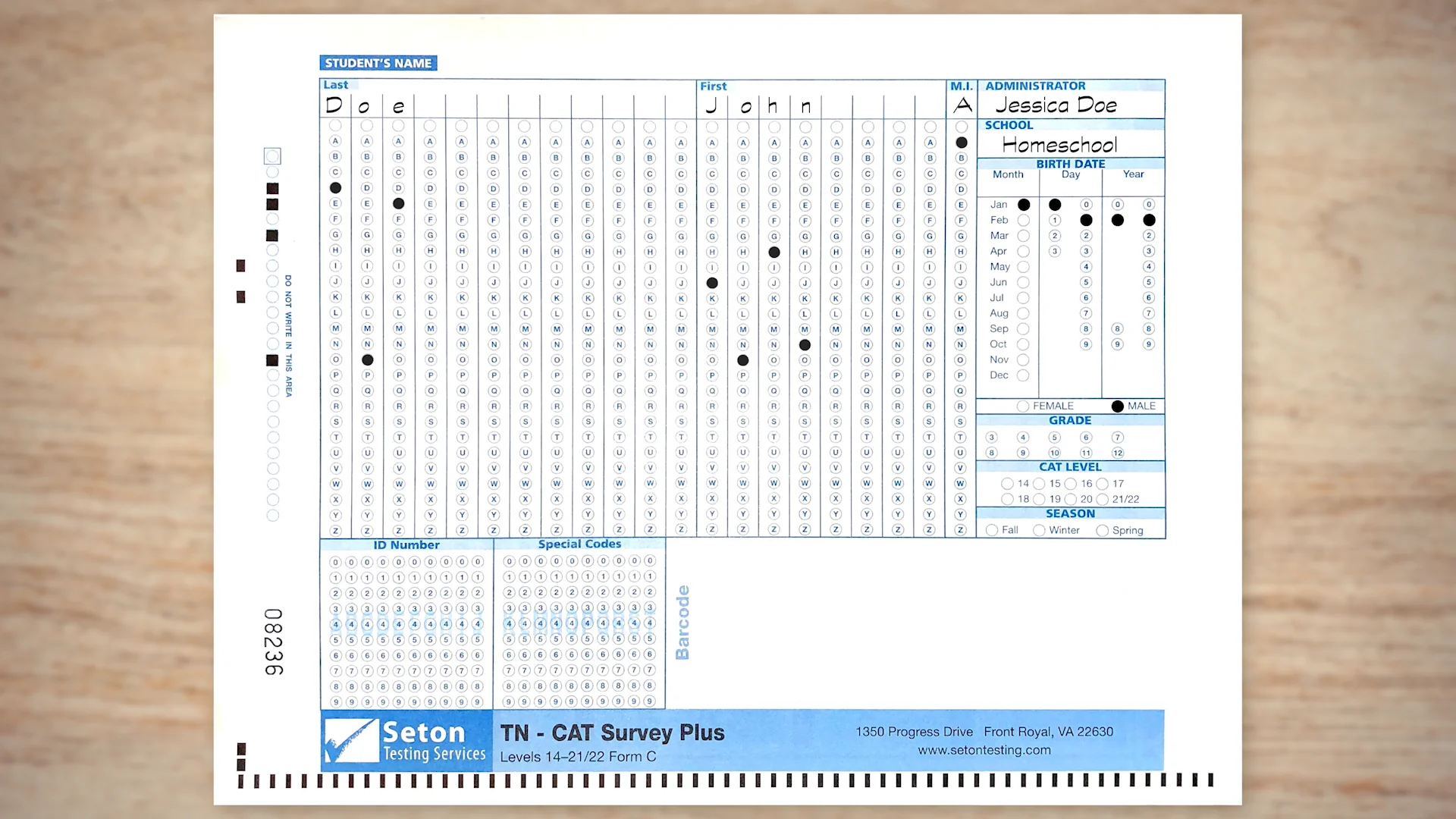 テスト TerraNova 2 (CAT 6) Standardized Test - Seton Testing Services