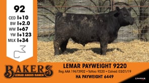 Lot #92 - LEMAR PAYWEIGHT 9220