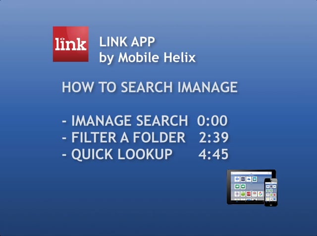 How to Search iManage in LINK 6:08