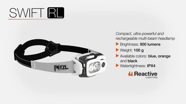 SWIFT® RL, Compact, ultra-powerful, and rechargeable headlamp featuring  REACTIVE LIGHTING® technology. 1100 lumens - Petzl Other