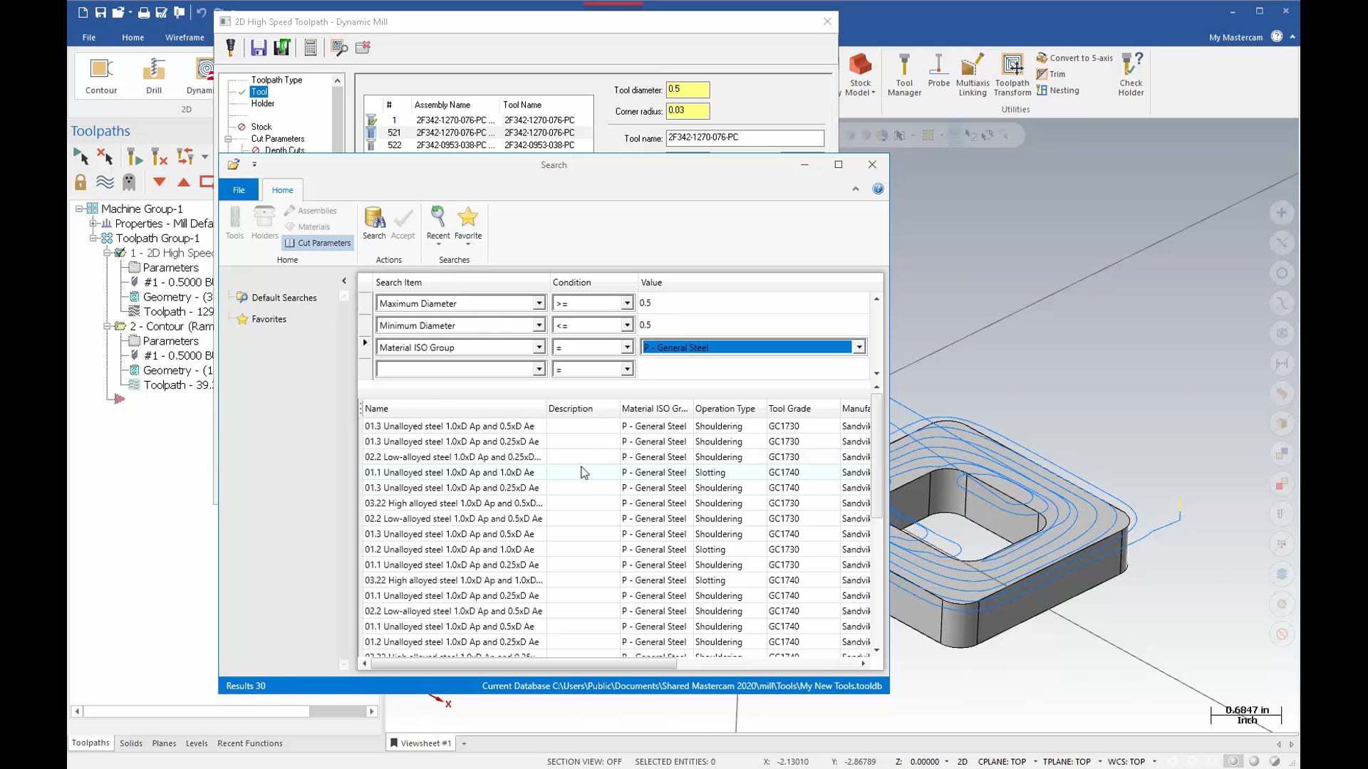 External Tool Manager - Cutting Conditions