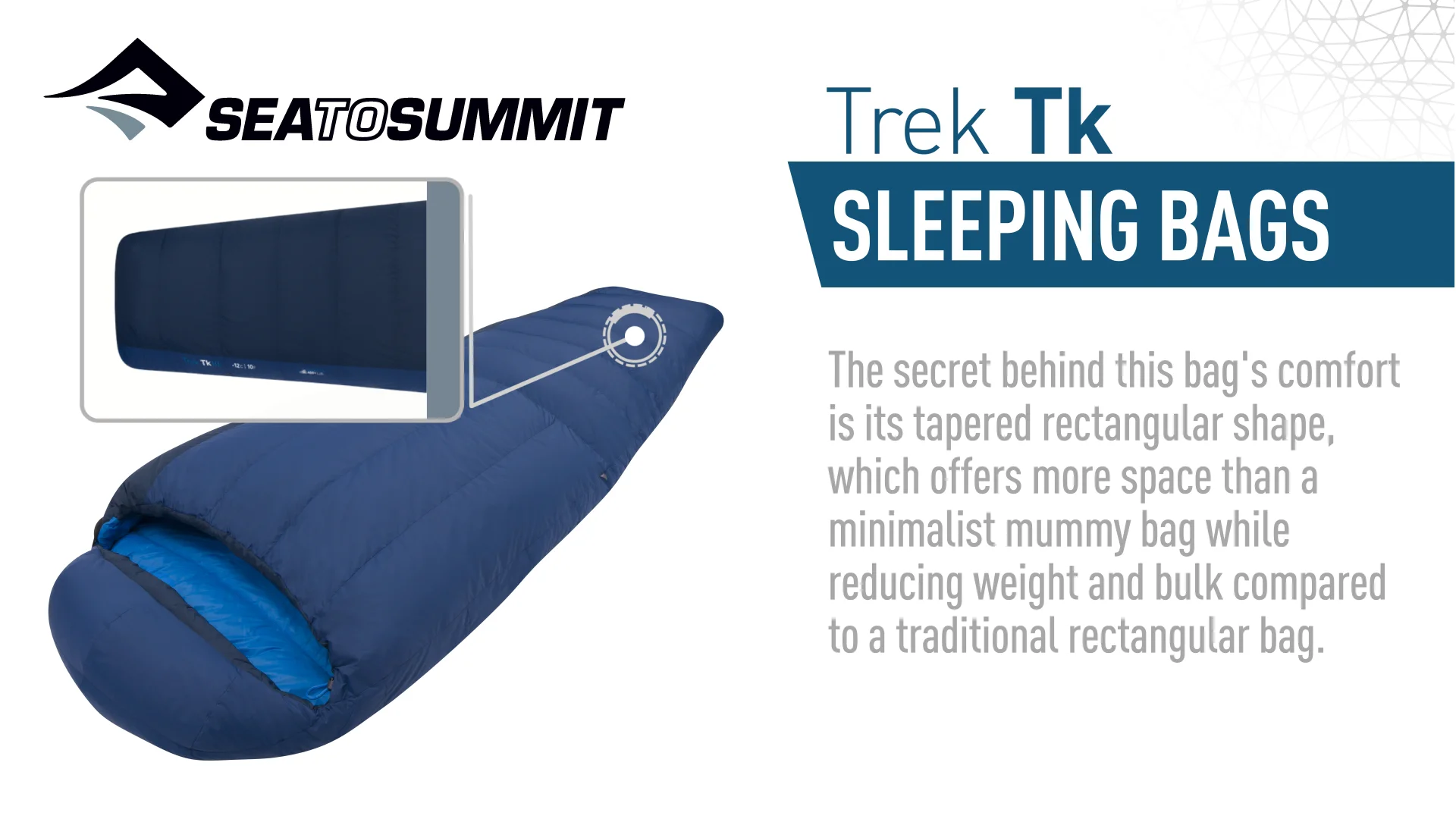 Sea To Summit Trek TkII Sleeping Bag: 18F Down - Hike & Camp