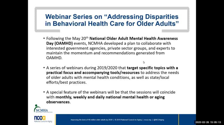 Managing Care of Older Adults with Mental Health Disorders