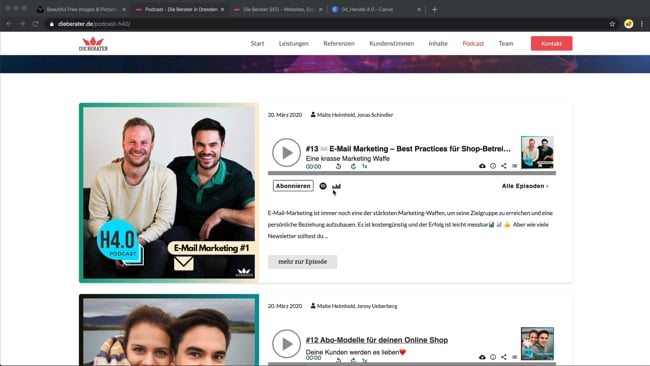 Bildauflösungen für Websites und Instagram