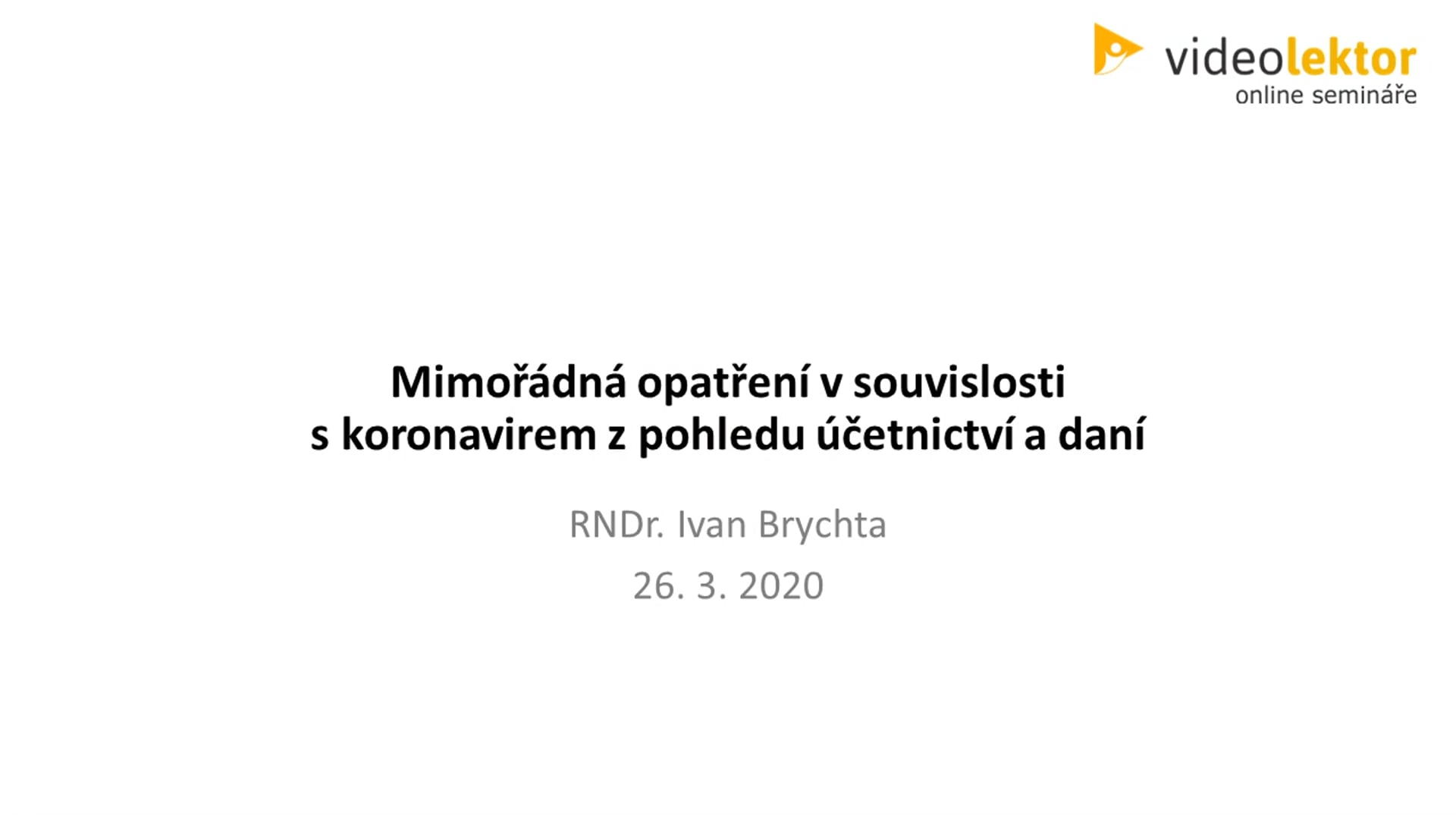 Mimořádná opatření v souvislosti s koronavirem z pohledu účetnictví a daní