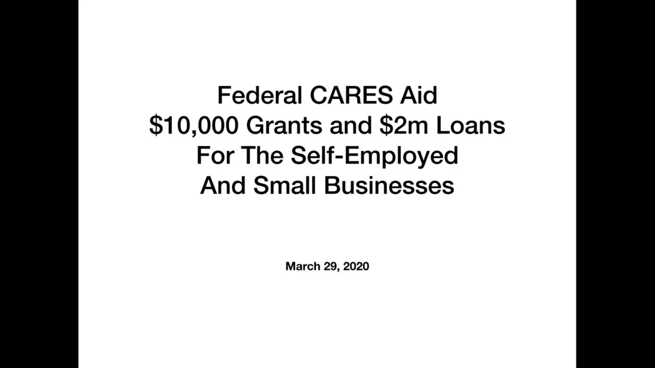 COVID-19 Grant - COVID-19 Disaster Grant (March 31) on Vimeo