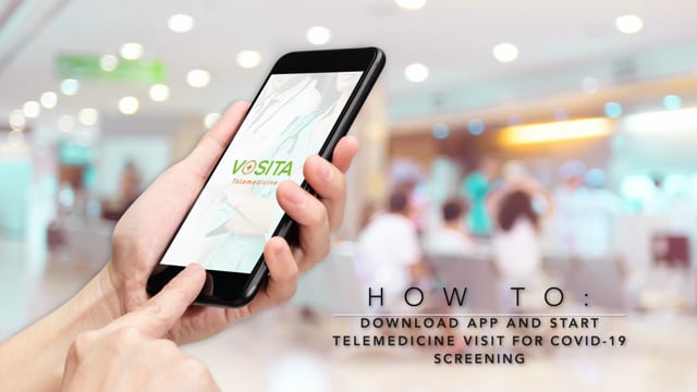 Vostia iOS download and starting a Telemedicine Visit to screen COVID-19