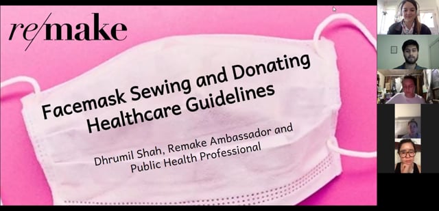 Remake Virtual Hangout: Face Mask Sewing and Donating Healthcare Guidelines  — Remake