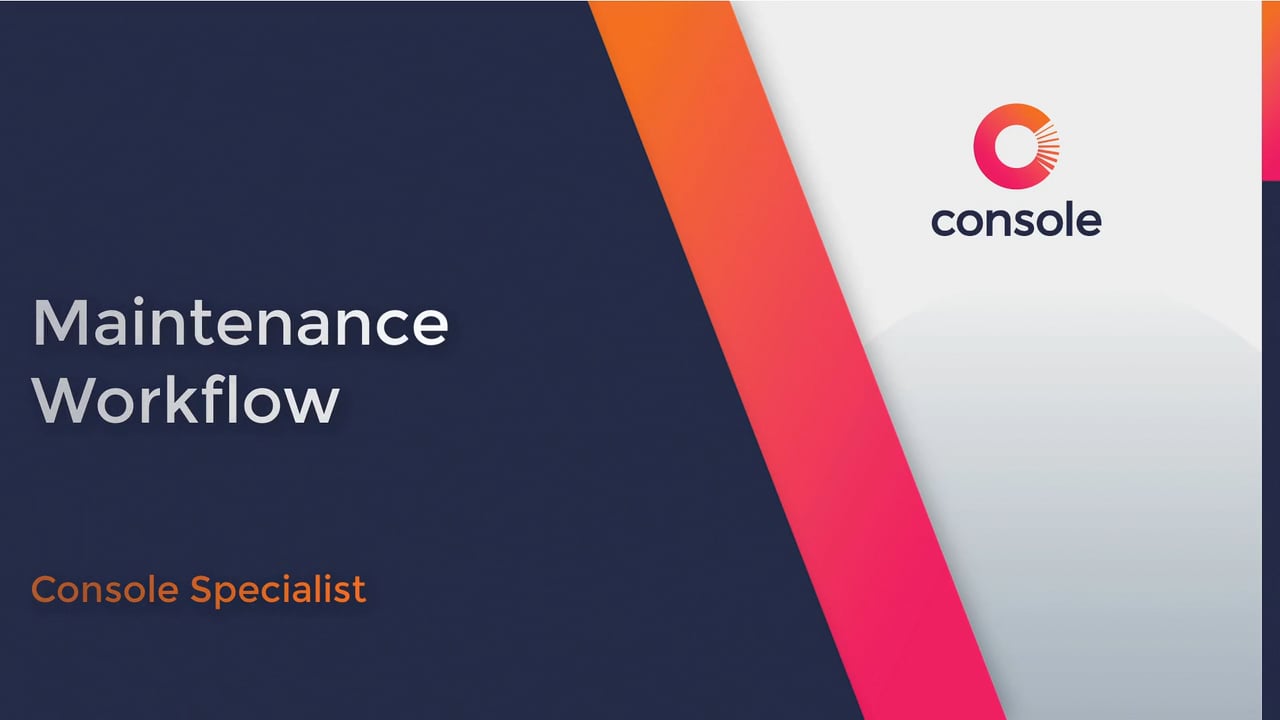 Maintenance Workflow on Vimeo